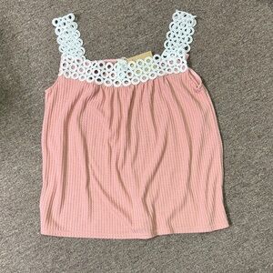 BiBi Blush Tank Top with White  Straps.